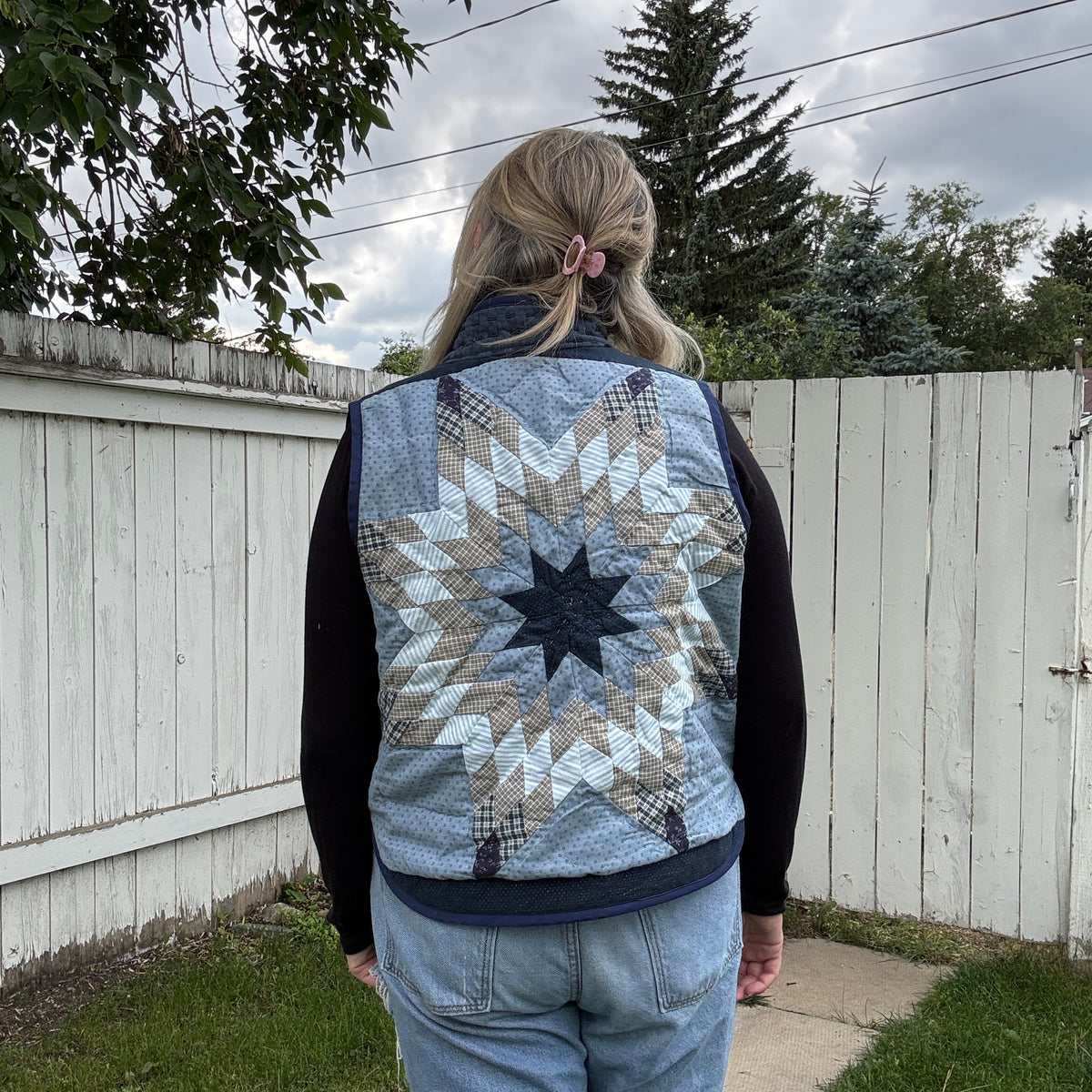 Indigo Starburst Vest - Size Medium