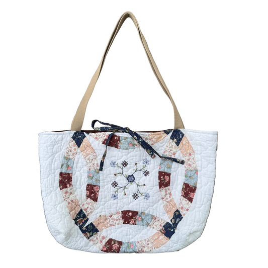 Double Ring - Upcycled Quilted Tote Bag
