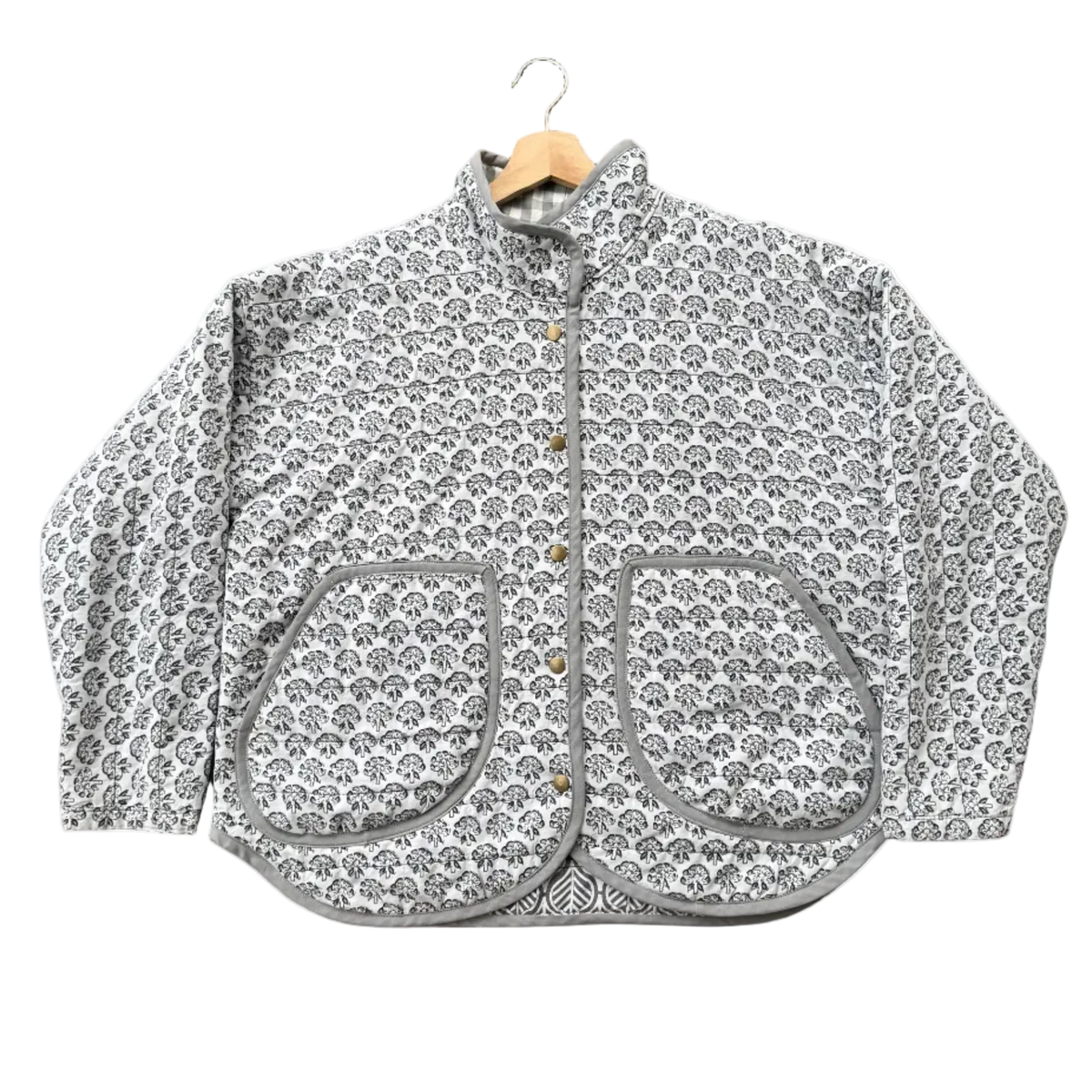 Monchrome Block Print Jacket - Size Medium