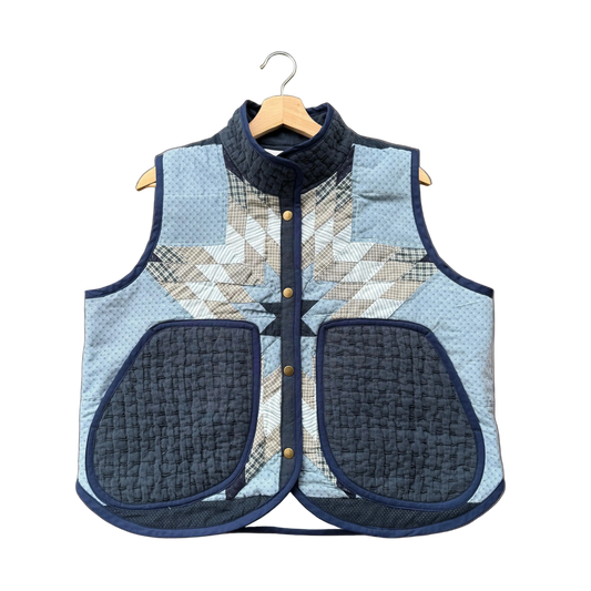 Indigo Starburst Vest - Size Medium
