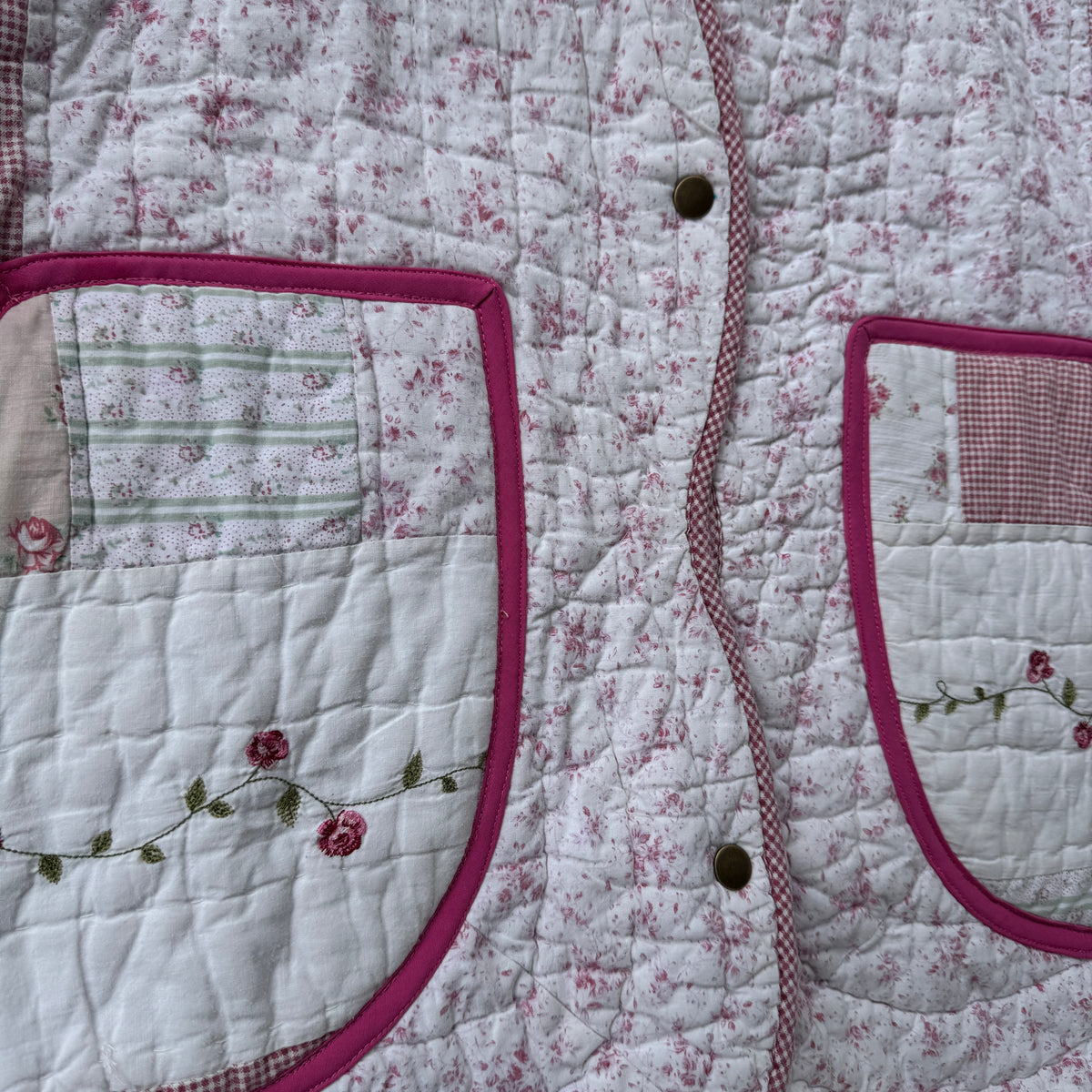 Rose Patchwork Hooded Jacket - Size X-Large