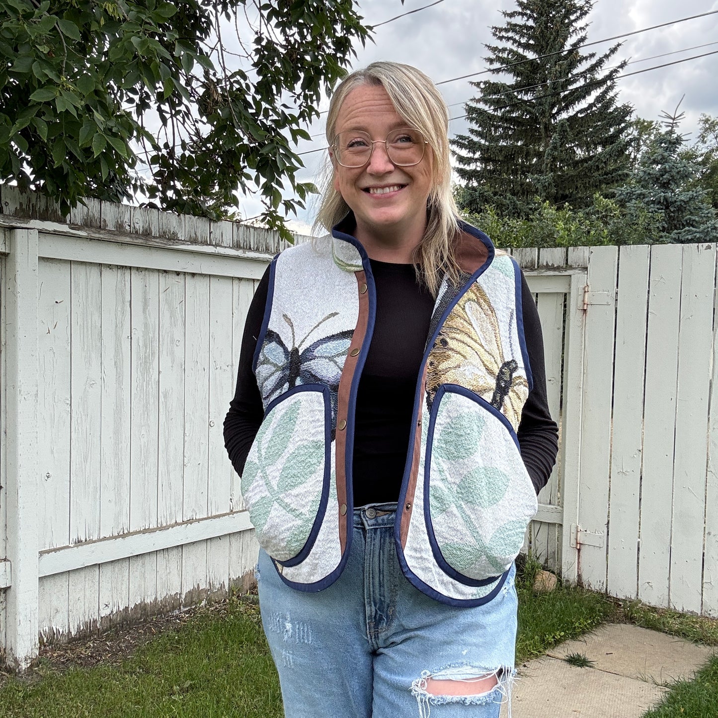 Butterfly Tapestry Vest - Size Medium