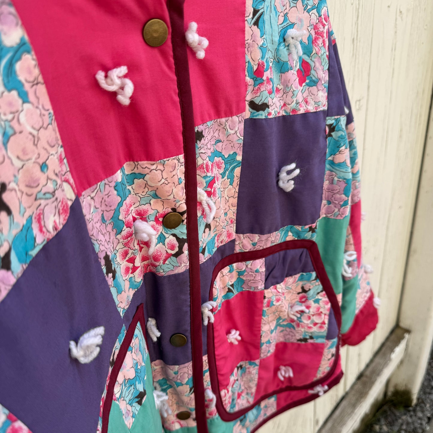 Blossom Tied Patchwork Jacket - Size  Small