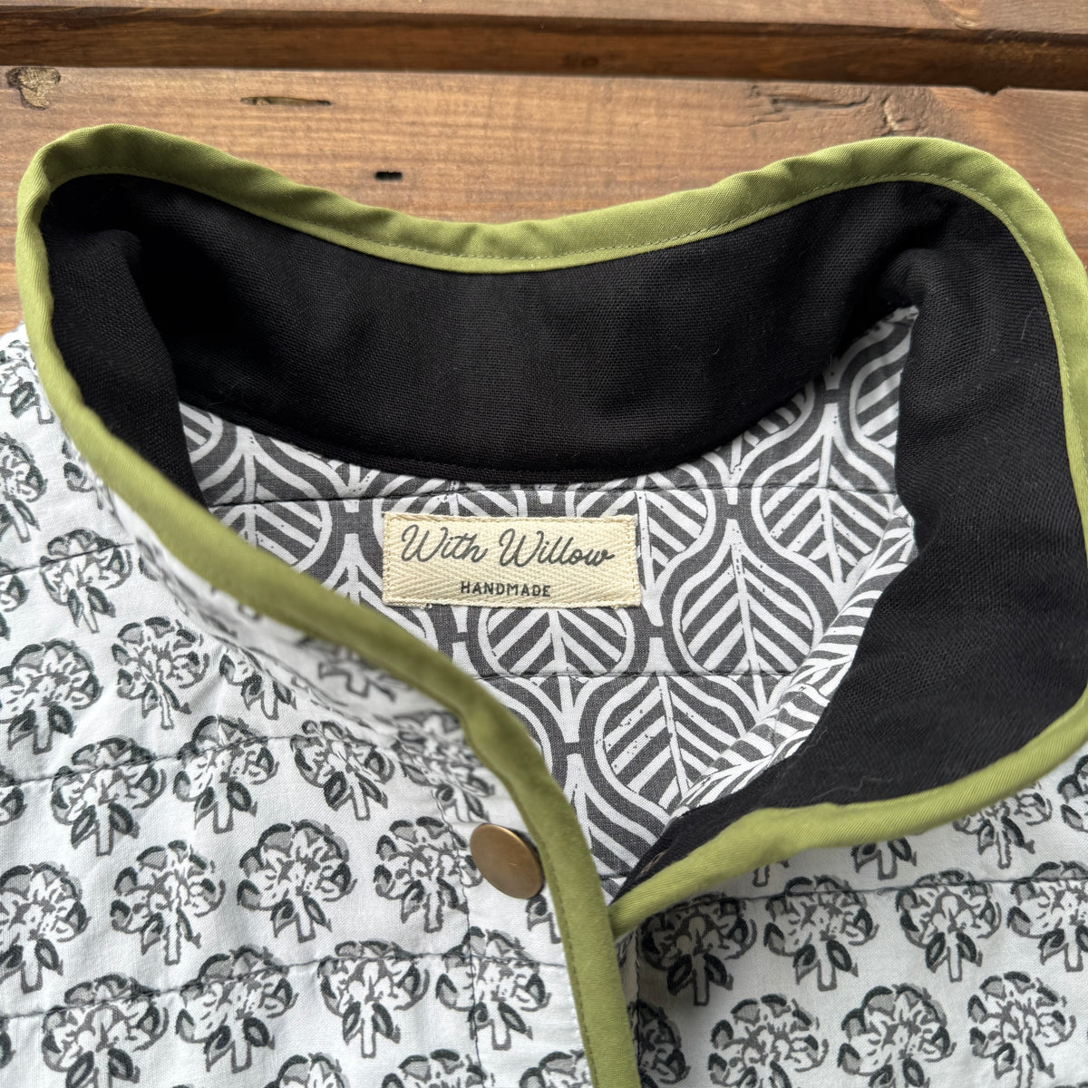 Monochrome Block Print Jacket - Size X-Large