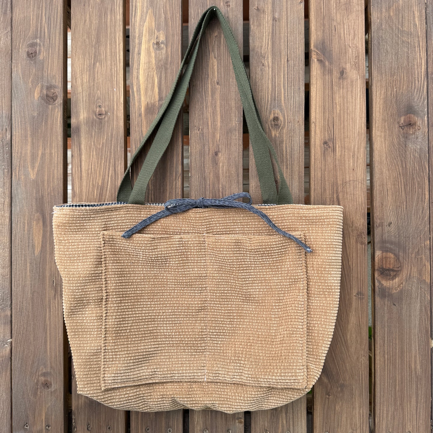 Corduroy Colorblock- Upcycled Quilted Tote Bag