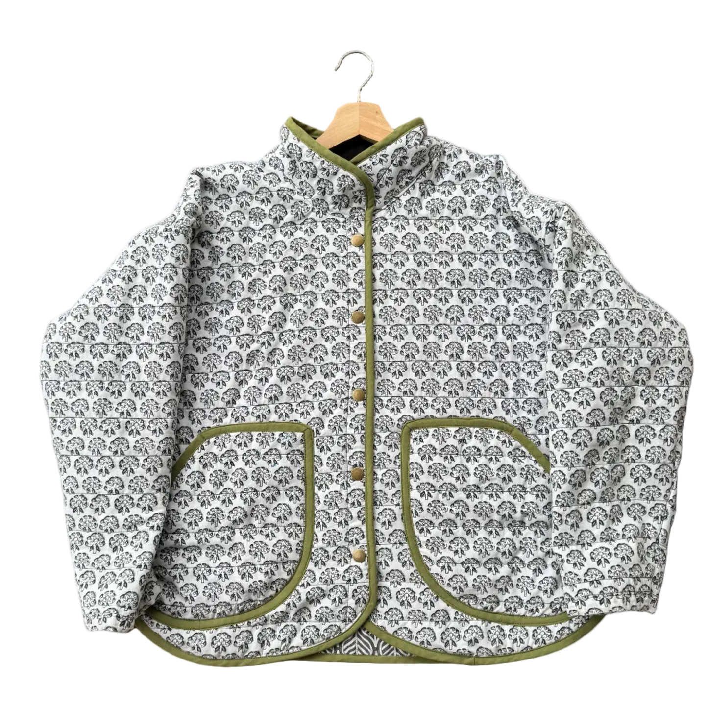 Monochrome Block Print Jacket - Size X-Large