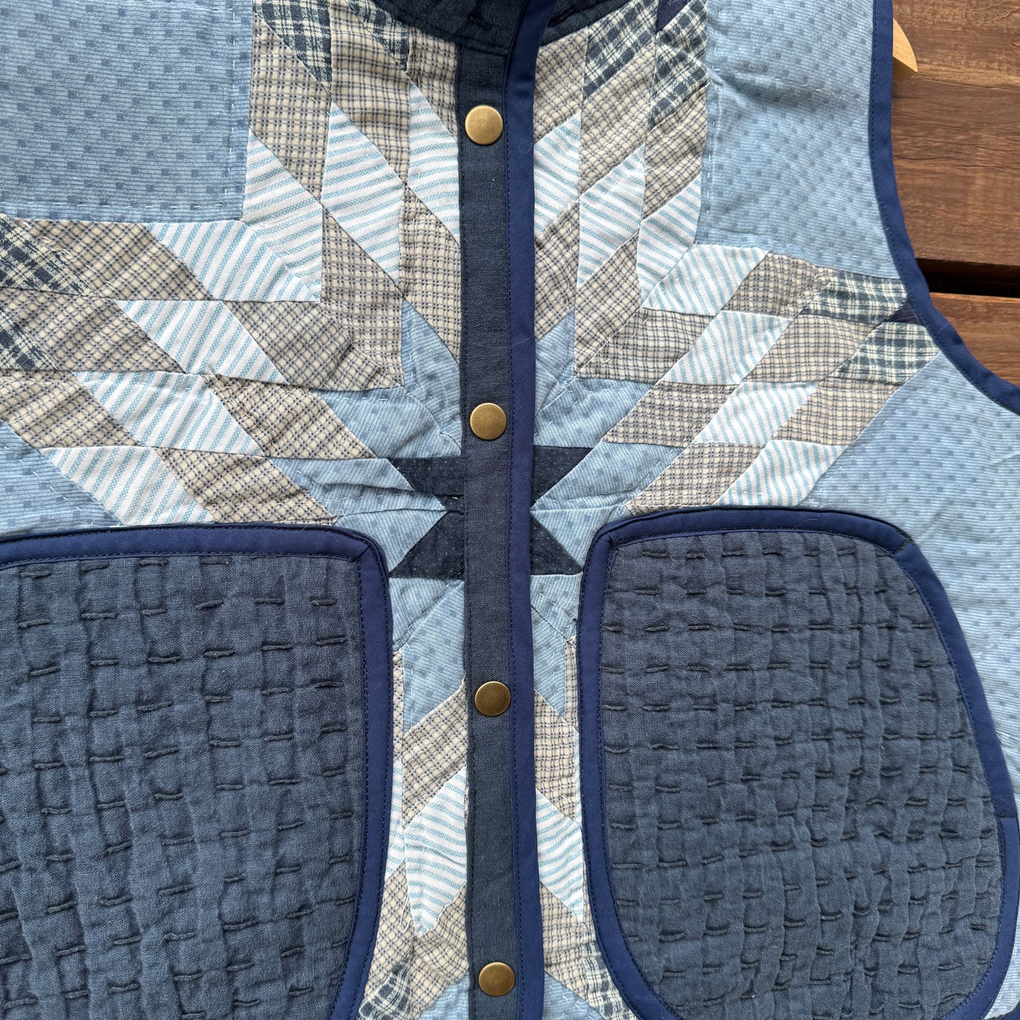 Indigo Starburst Vest - Size Medium