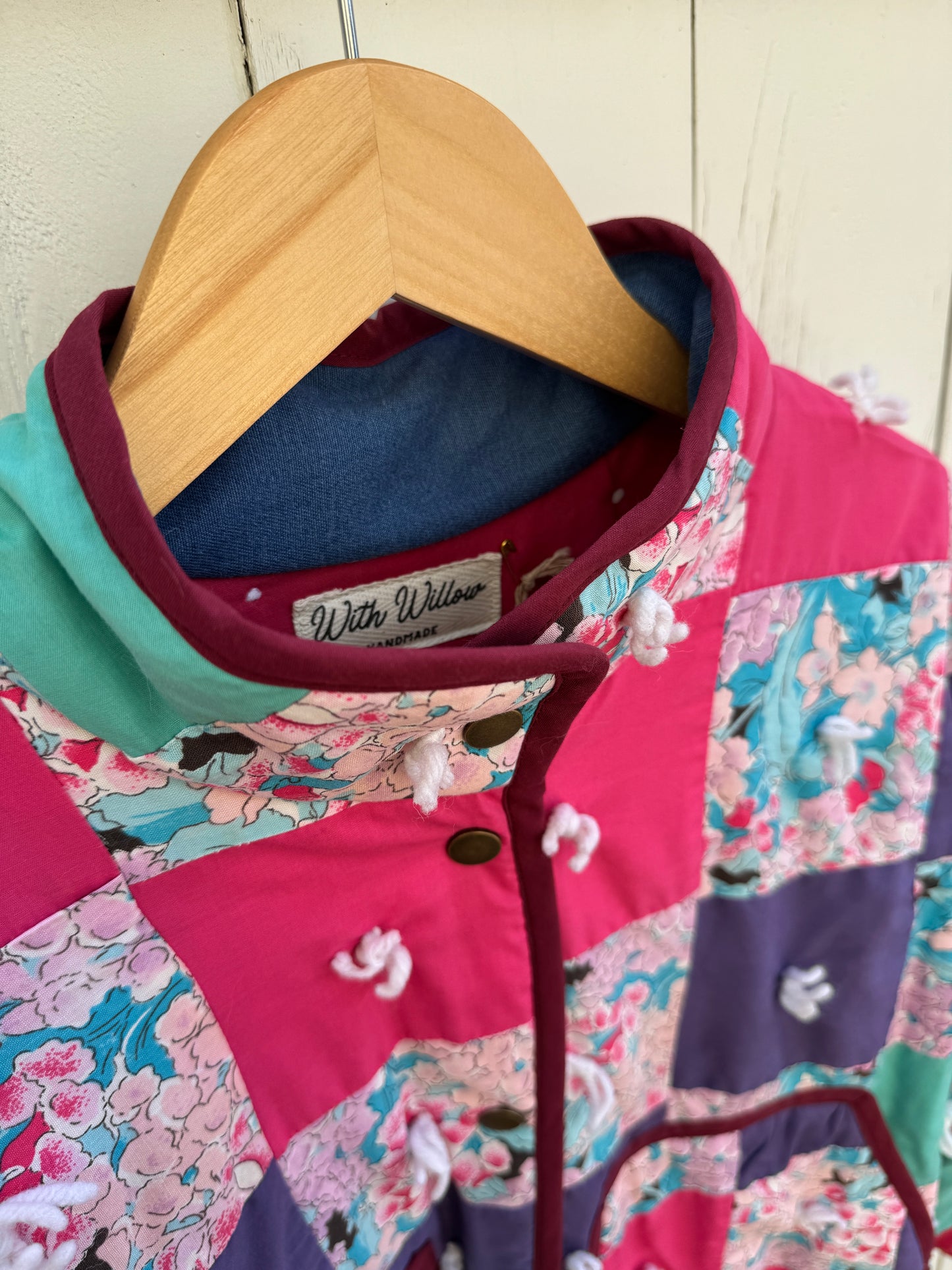 Blossom Tied Patchwork Jacket - Size  Small