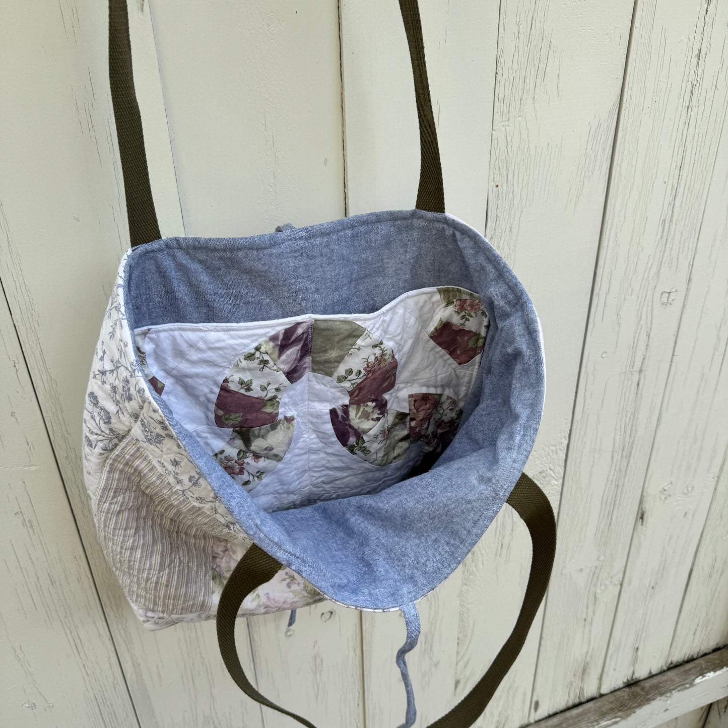 The Lavender Tote – Upcycled Reversible Quilted Tote Bag
