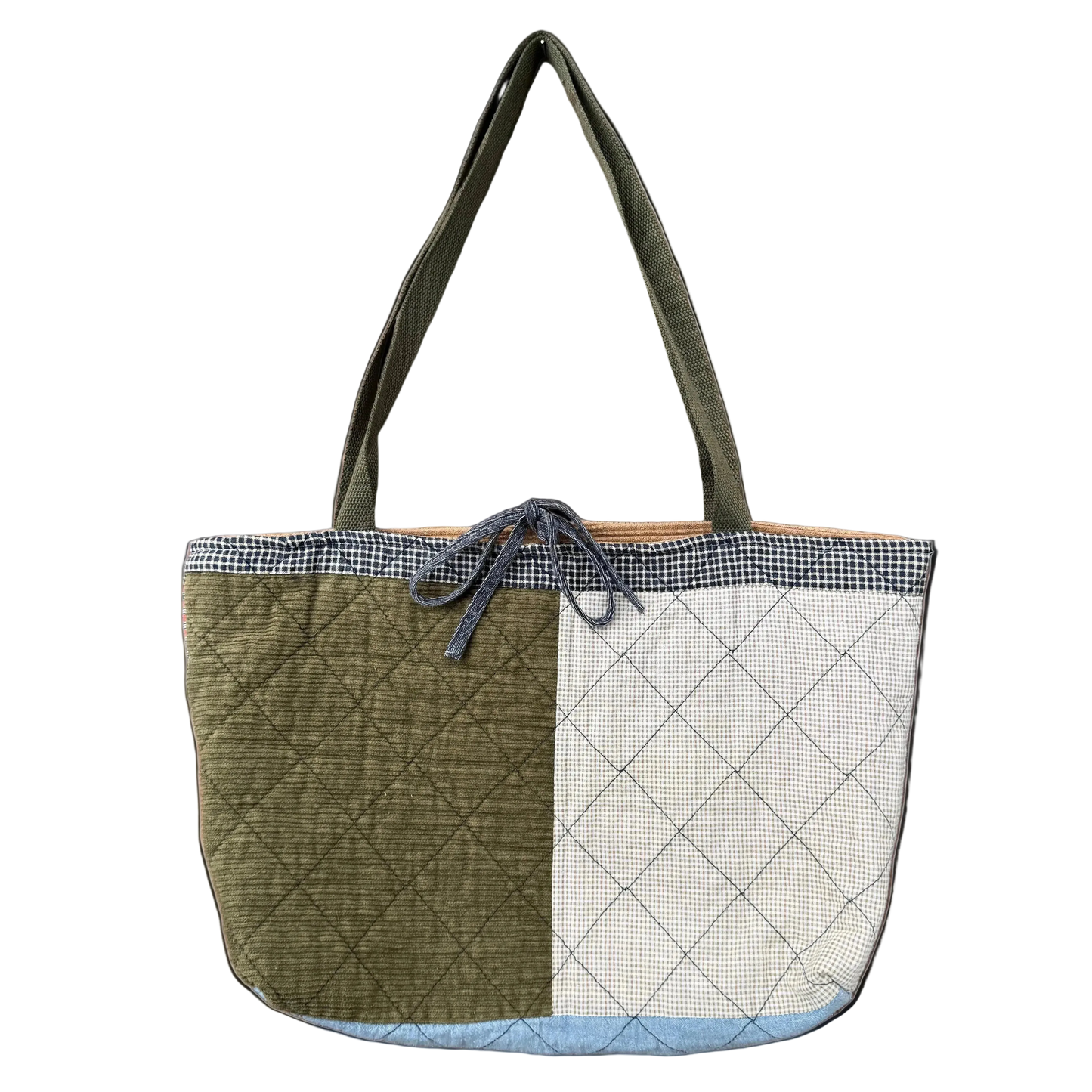 Corduroy Colorblock- Upcycled Quilted Tote Bag