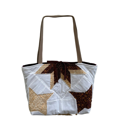 The Autumn Star Tote – Upcycled Reversible Quilted Tote Bag