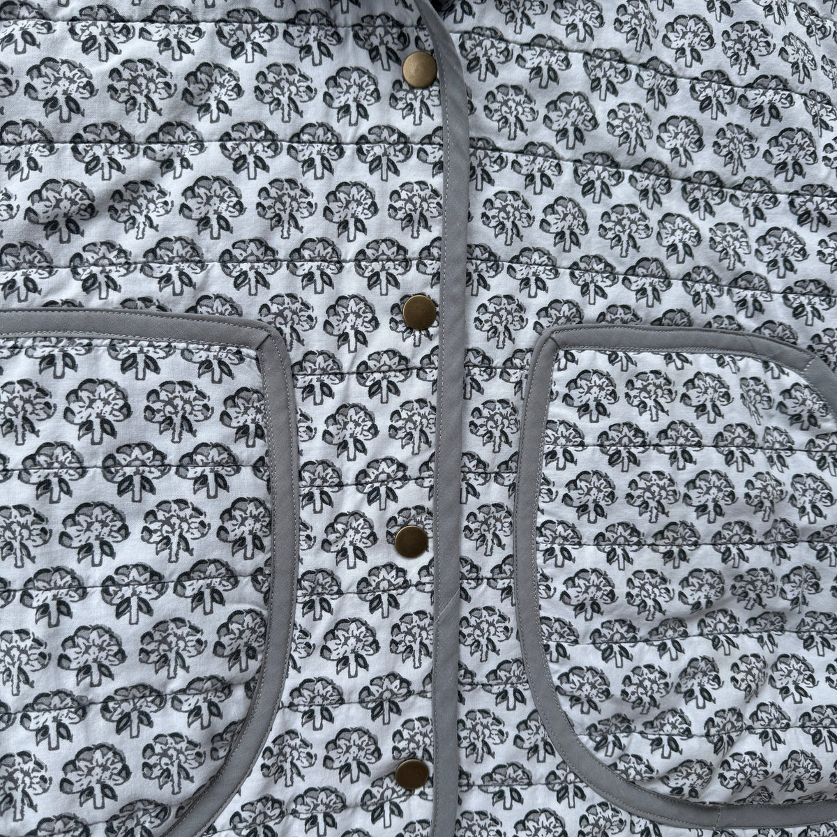 Monchrome Block Print Jacket - Size Medium