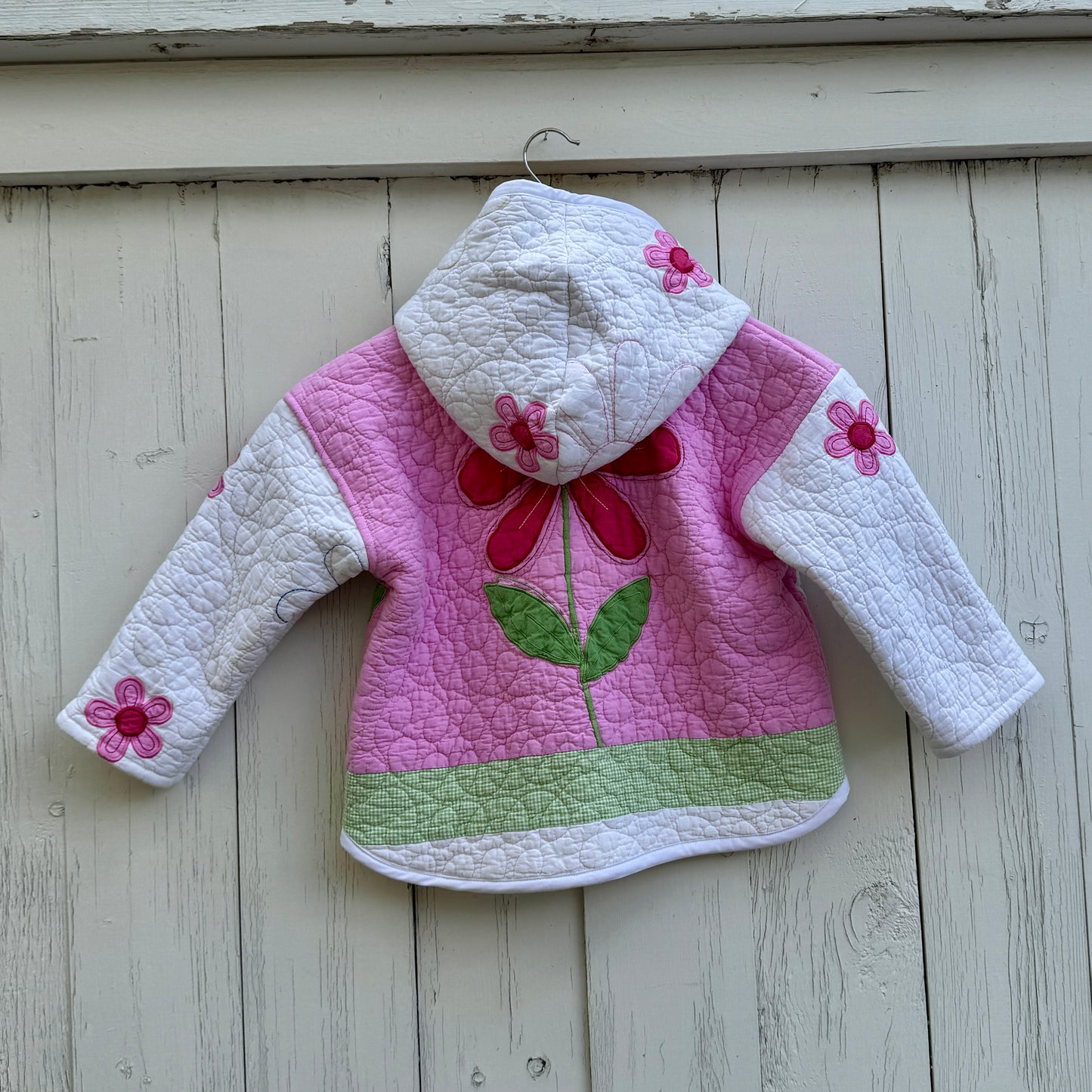Pink Daisy Kids Quilt Jacket - Size 4