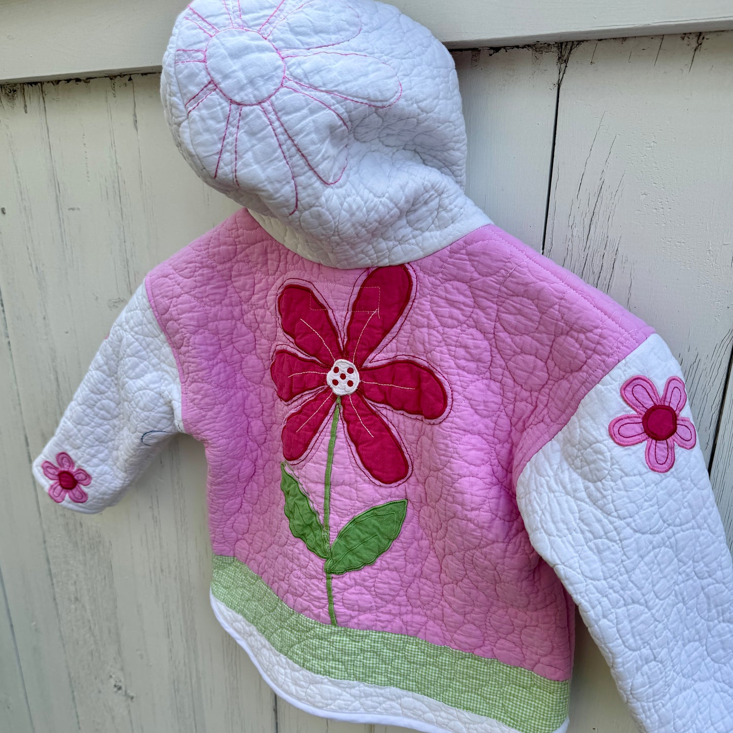 Pink Daisy Kids Quilt Jacket - Size 4