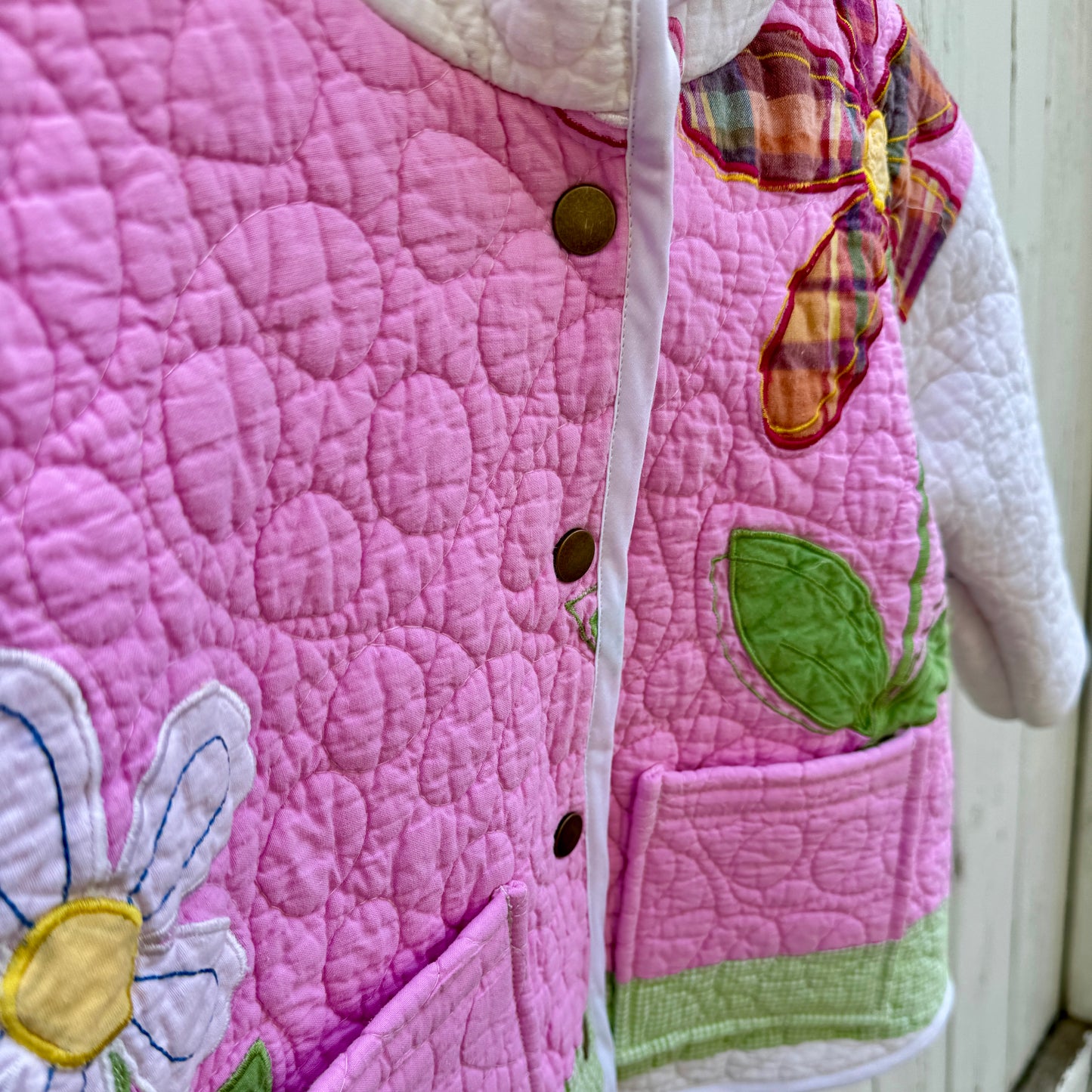 Pink Daisy Kids Quilt Jacket - Size 4