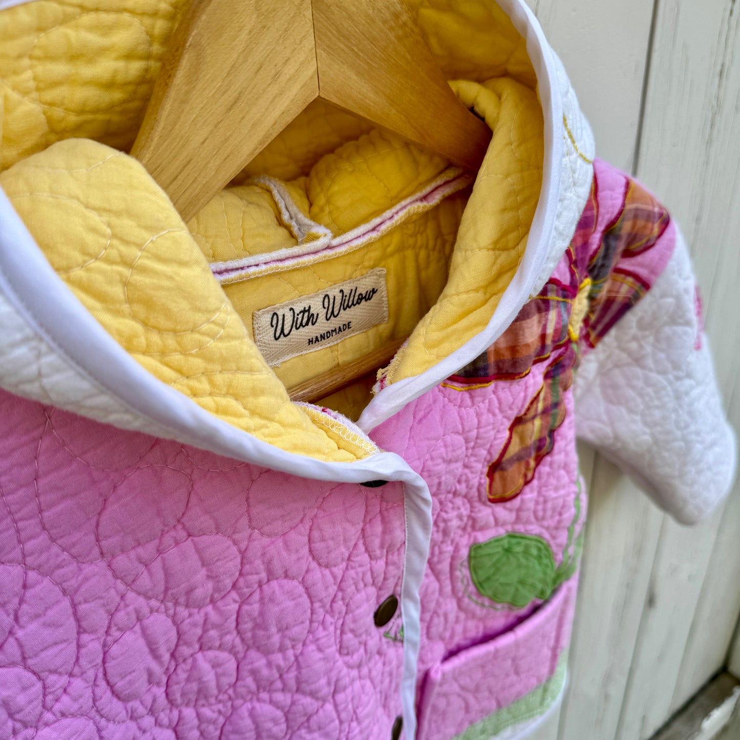 Pink Daisy Kids Quilt Jacket - Size 4